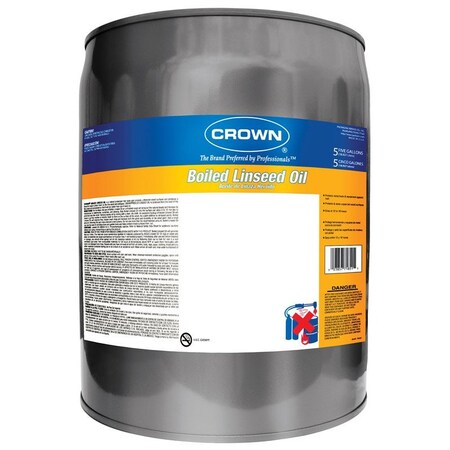 Crown Transparent Gloss Clear Oil-Based Alkyd-Oil Boiled Linseed Oil 5 gal BLM05